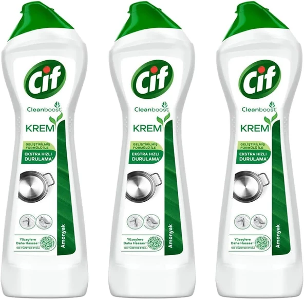 Temizleyici, Amonyaklı, Cleanboost Teknolojisi, 500 Ml, 3'Lü Paket ürün görseli 1