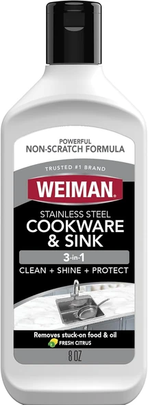 Weiman Lavabo Paslanmaz Çelik Temizleyici & Polish, 8 Fl Oz ürün görseli 1