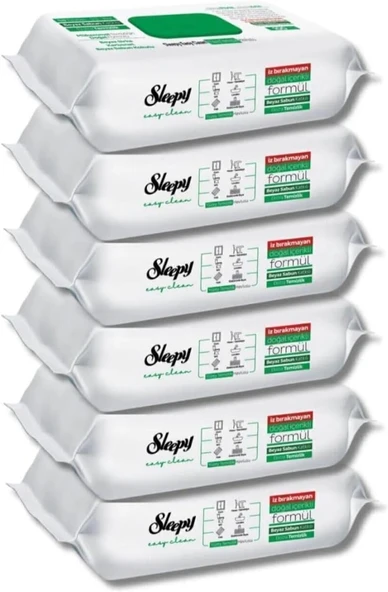 Sleepy Easy Clean Beyaz Sabun Katkılı Yüzey Temizlik Bezi 100'Lu 6X100 600 Yaprak ürün görseli 1