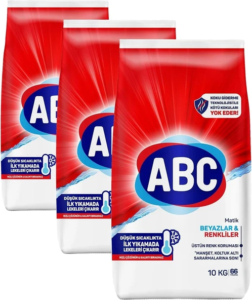 Abc Deterjan Matik Beyazlar & Renkliler 10 Kg (3 Paketi) ürün görseli 1
