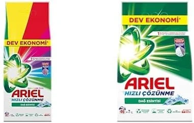 Dağ Esintisi Renklilere Özel 12 Kg Hızlı Çözünme Toz Çamaşır Deterjanı+Ariel Dağ Esintisi 7 Kg Hızlı Çözünme Toz Çamaşır Deterjanı ürün görseli 1
