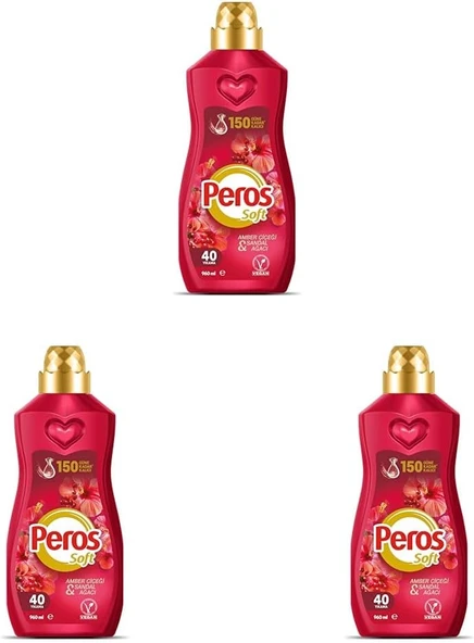 Peros Konsantre Yumuşatıcı Amber Çiçeği & Sandal Ağacı 960 Ml (3 Paketi) ürün görseli 1