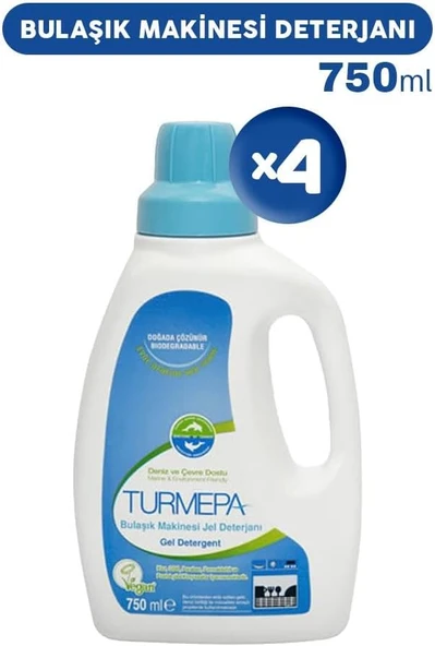 Turmepa Jel Bulaşık Makinesi Deterjanı 750 Ml X 4 ürün görseli 1