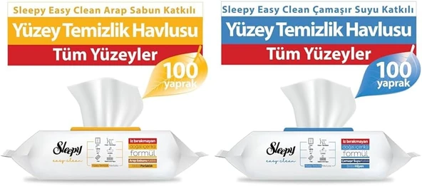 Sleepy Easy Clean Arap Sabunlu 200 Yaprak Çamaşır Sulu 200 Yaprak Yüzey Havlusu ürün görseli 1