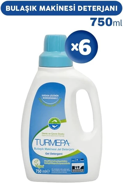 Turmepa Jel Bulaşık Makinesi Deterjanı 750 Ml X 6 ürün görseli 1