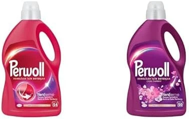 Perwoll Geliştirilmiş Renkli Sıvı Çamaşır Detarjanı 2970 Ml Perwoll Hassas Sıvı Çamaşır Deterjanı Yenileme & Çiçek Cazibesi 2.75L (50 Yıkama) ürün görseli 1