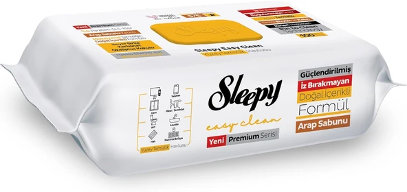 Sleepy Easy Clean Arap Sabunu Katkılı Yüzey Temizlik Havlusu Mendili 100 Yaprak ürün görseli 1