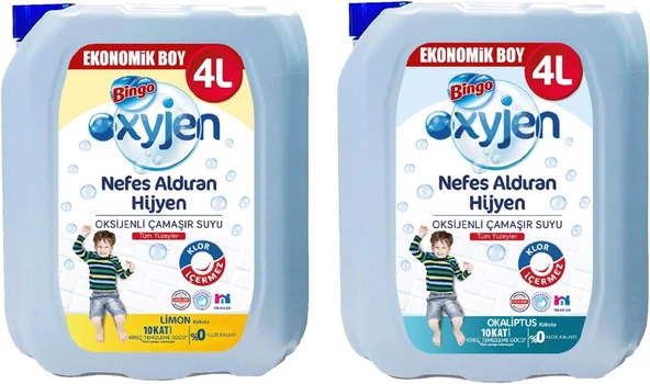 Oksijenli Çamaşır Suyu 4 Lt Limon Okaliptus 2 Li ürün görseli 1