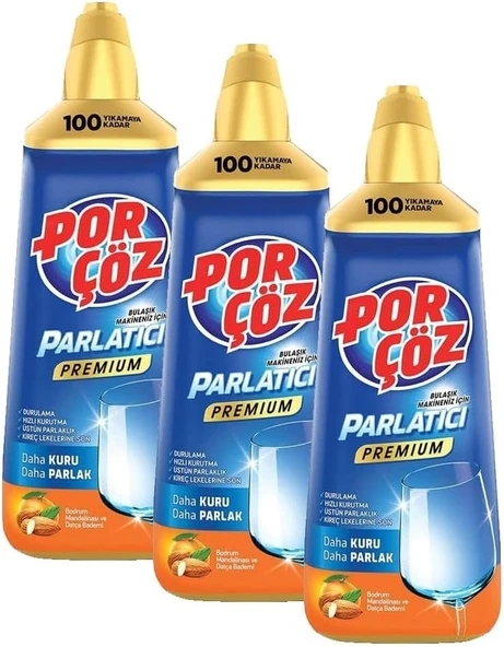 Porçöz Bulaşık Makinesi Parlatıcısı (Bodrum Mandalinası - Datça Bademi) 500 Ml (3 Paketi) ürün görseli 1