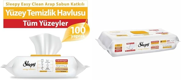 Sleepy Arap Sabunu Katkılı 100 Yaprak (3X) + Arap Sabunu Katkılı Mopa 50 Yaprak ürün görseli 1
