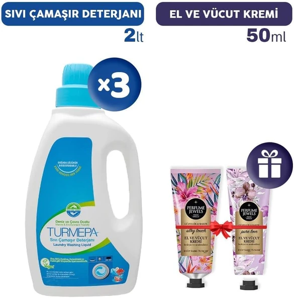 Turmepa Sıvı Çamaşır Deterjanı 2 Lt X 3, El Kremleri Hediye ürün görseli 1