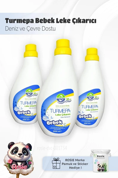 Turmepa Bebek Çıkarıcı 1000 Ml X 3 Rosie Pamuk ürün görseli 1