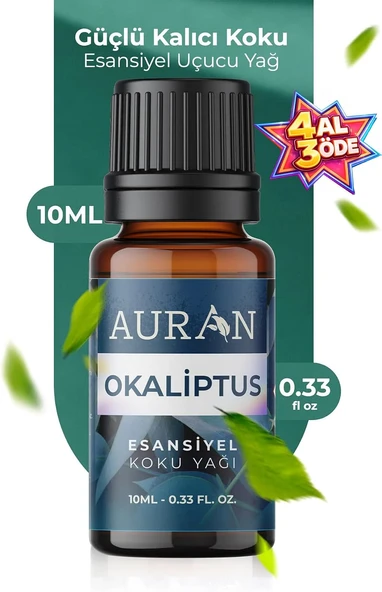 Auran Okaliptus Esansiyel Uçucu Koku Yağı Difüzör Esansı Buhurdanlık Yağı Aromaterapi Yağı 10Ml ürün görseli 1