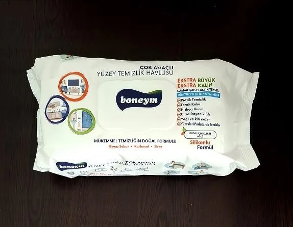 Boneym 100'Lü Çok Amaçlı Yüzey Temizlik Havlusu – Beyaz Sabun Kokulu ürün görseli 1