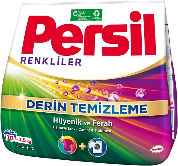 Toz Çamaşır Deterjanı 1,5 Kg 10 Yıkama Renkli, Renkliler 1.5Kg ürün görseli 1