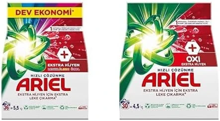 Renklilere Özel Extra Hijyen 5.5 Kg Toz Çamaşır Deterjanı & Oxi Extra Hijyen 4.5 Kg Toz Çamaşır Deterjanı ürün görseli 1