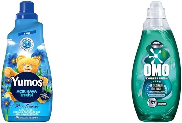 Yumoş Hava Gelincik 1440Ml + Express Fresh Kötü Koku Karşıtı 1480Ml Deterjan Yumuşatıcı Seti ürün görseli 1