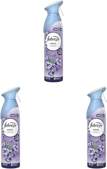 Febreze Hava Ferahlatıcı Sprey Oda Kokusu Lavanta 185 Ml 3Lü Paket ürün görseli 1