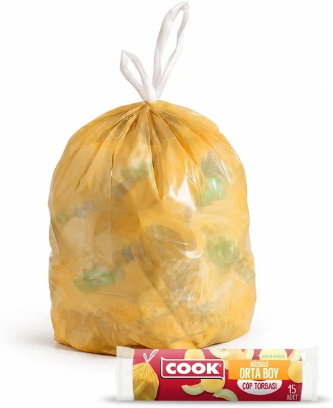 Cook Büzgülü Torbası, Orta Boy, 55 X 60 Cm, 15 Yaprak, Kavun Kokulu, Turuncu ürün görseli 1