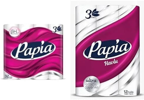 Papia Seti | 3 Katlı 32'Lı X1 + 3 Katlı Emici & Dayanıklı 12'Li X1 ürün görseli 1