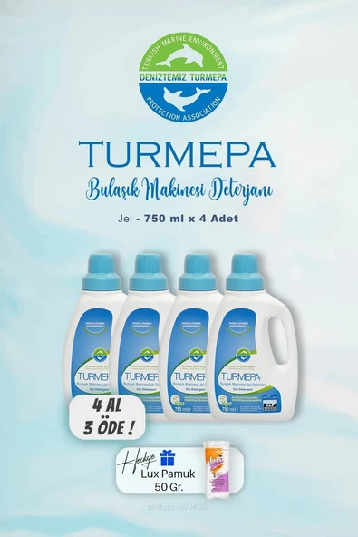 Turmepa 4 Al 3 Öde Jel Bulaşık Makinesi Deterjanı 750 Ml, Pamuk Hediyeli ürün görseli 1