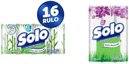 Solo Tuvalet Kağıdı Bambu Katkılı 16'Lı Solo Kağıt Havlu 12'Li ürün görseli 1