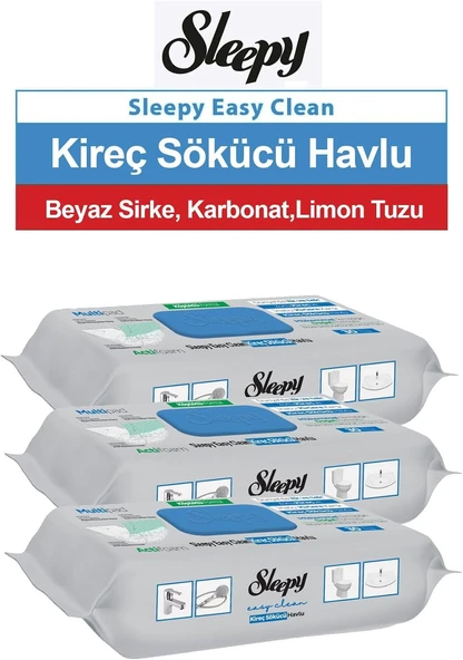 Sleepy Easy Clean Kireç Sökücü Havlu 30'Lu 3 Paket ürün görseli 1