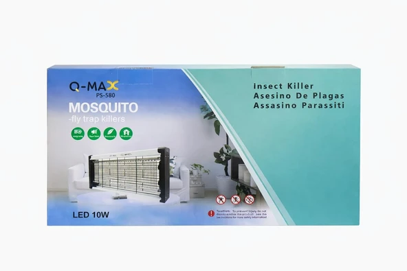 Aksu Q‑Max Çi̇ft Uv Işikli 10W Sessi̇z Si̇nek Öldürücü Elekti̇ri̇kli̇ Ps‑580 ürün görseli 1