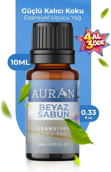 Auran Beyaz Sabun Esansiyel Uçucu Koku Yağı Difüzör Esansı Buhurdanlık Yağı Aromaterapi Yağı 10Ml ürün görseli 1