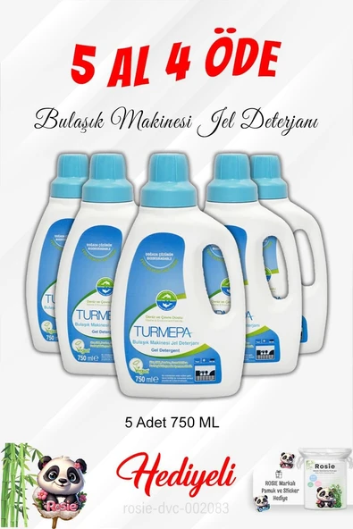 Turmepa Bulaşık Makinesi Deterjanı 750 Ml 5 Al 4 Öde Rosie Pamuk ürün görseli 1