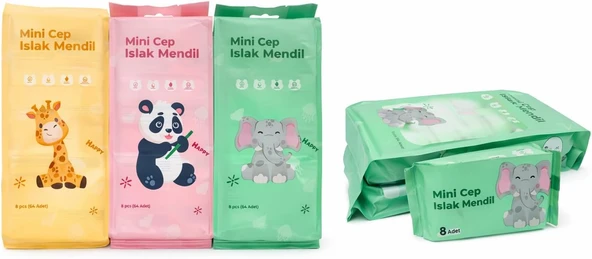Aksu Mi̇ni̇ Cep Islak Mendi̇l 3 Paket 24'Lü 192 Mendi̇l Dmr-3125 ürün görseli 1