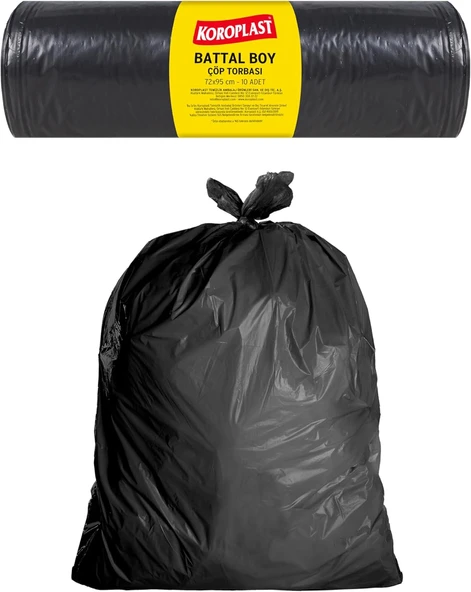 Endüstriyel Torbası Battal Siyah 10 Adet 72 X 95 Cm, Kalın & Yırtılmaz, Sızdırmaz, Çift Katlı, Geri Dönüştürülebilir, Fabrika, Depo, Kafe, Otel, İnşaat Alanı, Atölye, Hastane, Bahçe ürün görseli 1