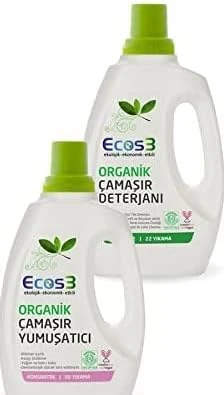 Ecos3 Organik Sıvı Çamaşır Deterjanı 750Ml+ Çamaşır Yumuşatıcı 750Ml 2'Li Set ürün görseli 1