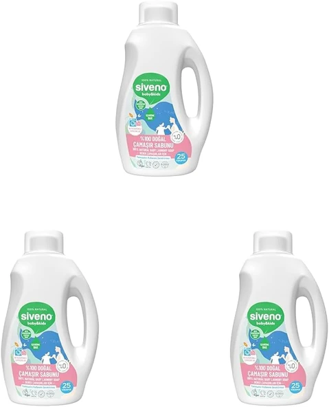 Siveno%100 Doğal Bebek Çamaşır Sabunu Kendinden Yumuşatıcılı Bitkisel Deterjan Konsantre Vegan 750 Ml (3 Paketi) ürün görseli 1
