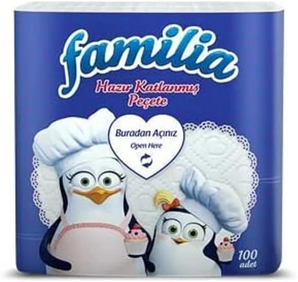 Familia Hazır Katlanmış Tek Katlı Peçete Tek Katlı 100 Adet ürün görseli 1