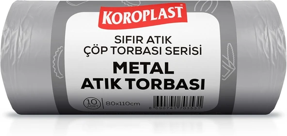Metal Atıklar Torbası 10'Lu 80×110 Cm, Yırtılmaz, Yüksek Kapasite, Çift Katlı, Geri Dönüştürülebilir Poşeti, Fabrika, Atölye, Inşaat Şantiyesi, Kafe, Restoran, Ev, Okul, Kamu, Site ürün görseli 1