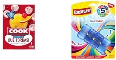 Cook Buz Torbası, Kendinden Kilitli X1 + Koroplast 5 Etkili Wc Blok 2'Li Beyaz Sabun Kokulu X1 ürün görseli 1