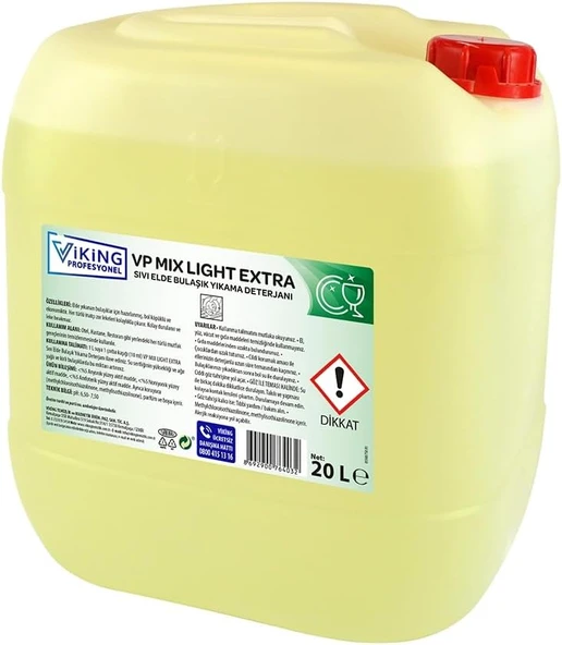 Viking Vp Mix Light Extra Sıvı Elde Bulaşık Yıkama Deterjanı 20 Litre ürün görseli 1