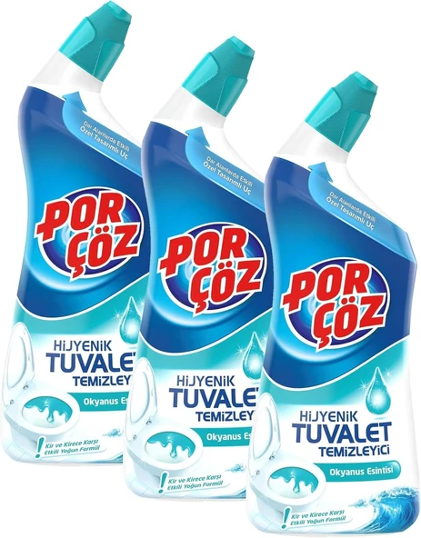 Porçöz Tuvalet Temizleyici Jel Okyanus Esintisi 750 Ml (3 Paketi) ürün görseli 1