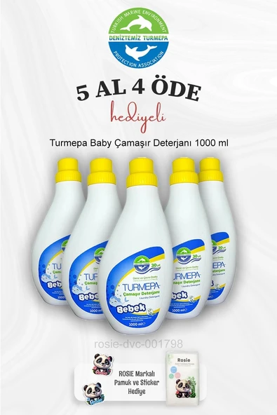 Turmepa Baby Çamaşır Deterjanı 1000 Ml 5 Al 4 Öde Rosie Pamuk ürün görseli 1