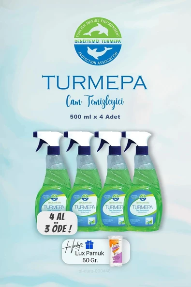 Turmepa Cam Temizleyici 500 Ml, Turmepa Cam Temizleyici 500 Ml, 4 Al 3 Öde Pamuk Hediyeli ürün görseli 1