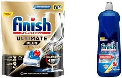 Ultimate 75 Kapsül Bulaşık Makinesi Deterjanı Tableti (1 X 75 Kapsül) Bulaşık Makinesi Parlatıcı & Kurutucu Limonlu (1 X 800 Ml) ürün görseli 1