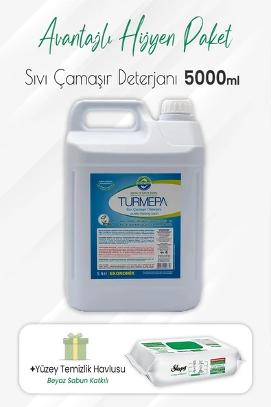 Turmepa Sıvı Çamaşır Deterjanı 5 Litre Easy Clean Yüzey Temizlik 100' Lü ürün görseli 1