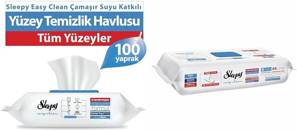 Sleepy Çamaşır Suyu Katkılı 100 Yaprak (4X) + Çamaşır Suyu Katkılı Mopa 50 Yaprak ürün görseli 1