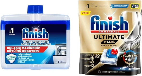 Bulaşık Makinesi Temizleyicisi 250Ml + Ultimate 20 Kapsül Bulaşık Makinesi Tableti ürün görseli 1