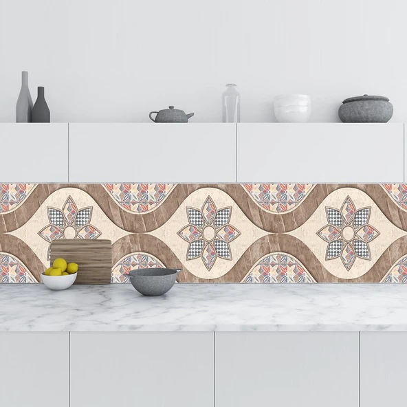 Mutfak Tezgah Arası Folyo Fayans Kaplama Folyosu Rustik 60X500 Cm ürün görseli 1