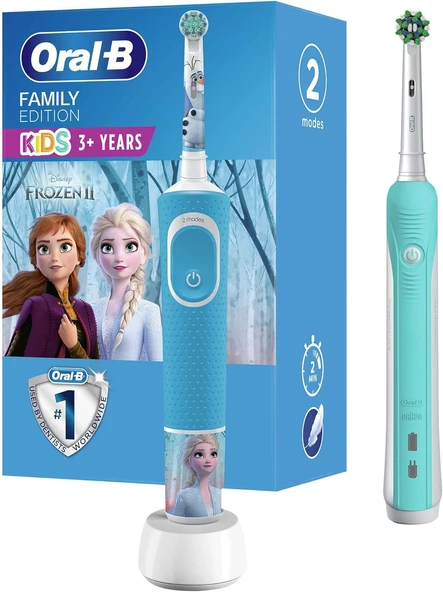 Aile Paketi Şarj Edilebilir Fırçası (Pro 1-700 + Kids Karlar Ülkesi) ürün görseli 1