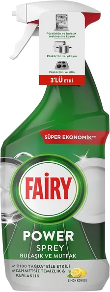 Power Sprey, 3'Ü 1 Arada, Bulaşıklarınız Mutfağınız Için Zahmetsiz Temizlik Parlaklık, Limon Kokulu, 800Ml ürün görseli 1