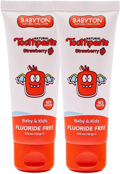 Babyton Doğal Çilekli Macunu 2'Li Set 50 Gr ürün görseli 1