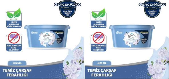 Glade Mini Jel Temiz Çarşaf Ferahlığı, 70 Gr 2Li Paket ürün görseli 1